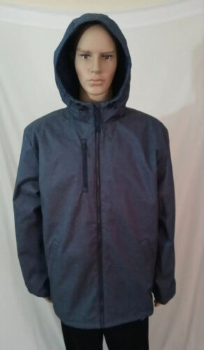 Mens SIZE L Adidas Game Built Heavy Weight Winter Jacket Hood BV3958 Navy Blue - Picture 3 of 14