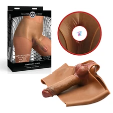 Realistic Poseable Dong Penis Panties Strap-On Brief Silicone Adult Sex Toy- L