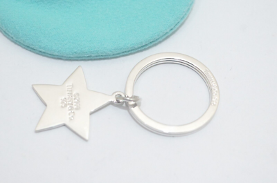 Tiffany & Co. Sterling Silver Star Key Ring Chain | eBay
