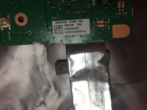 ASUS K501UW Series Audio Jack SD USB Power Board W/ Cable 60NB0BQ0-IO1000-200 - Afbeelding 2 van 2