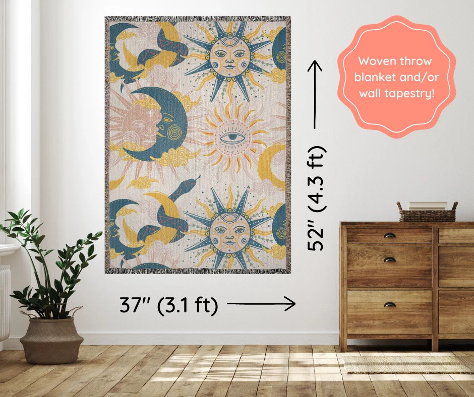 SUN MOON STARS | CELESTIAL WOVEN BLANKET - Image 4 of 4