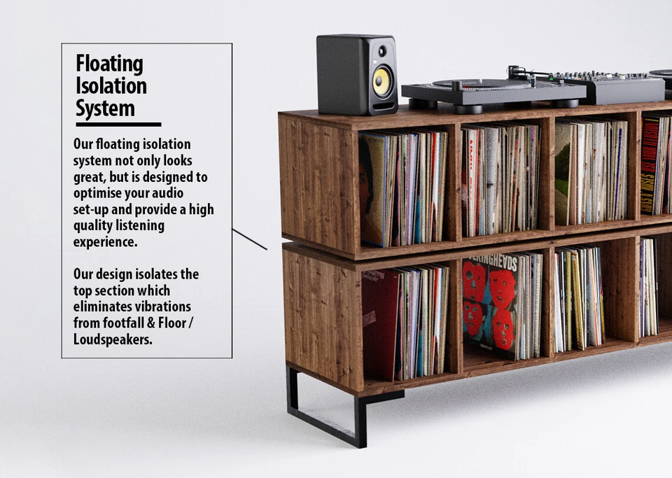 Många - Two Tier Vinyl Record Storage Cabinet for Collectors Record Unit - Image 2 of 4