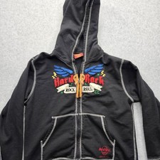Hardrock Rock and Roll Youth Large Black Hoodie Jacket