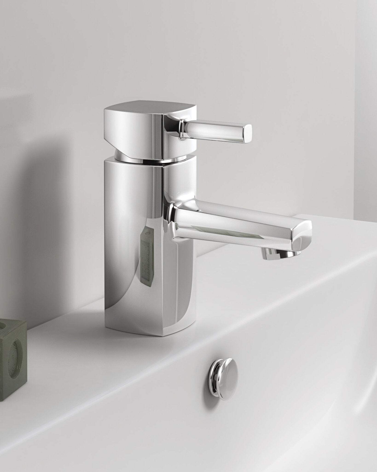 Breno Monobloc Basin Mixer Tap, Cloakroom Tap with Click Clack Waste
