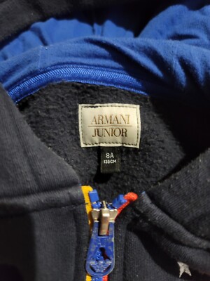 子供服【8A】【ARMANI】 Armani Junior Boys Long Sleeve Sweatshirt Size 8A Blue