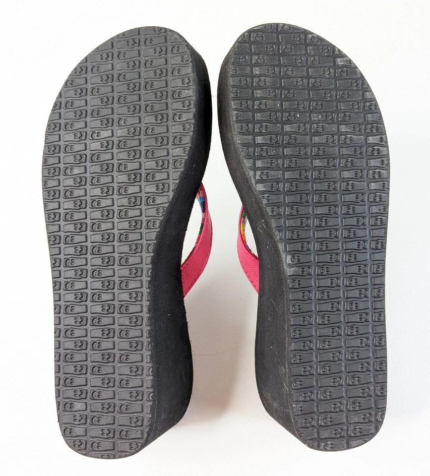Sanuk Springwater PINK Platform Wedge Flip Flop Sandals - Women's Size 10 - EUC - Image 4 of 4