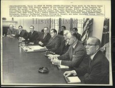 1970 Press Photo Pres Nixon Meets With Cabinet Members & Congress Leaders in WA