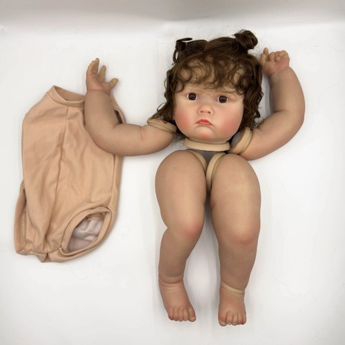 24inch Unassembled Painted Unfinished Reborn Doll Kit Toy Doll Parts Rooted Hair