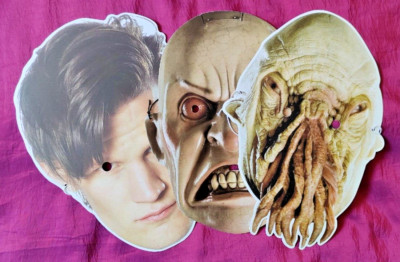 Doctor Who Gesichtsmasken x 3: Elfter Doctor (Matt Smith), Ood, Smiler. Party!
