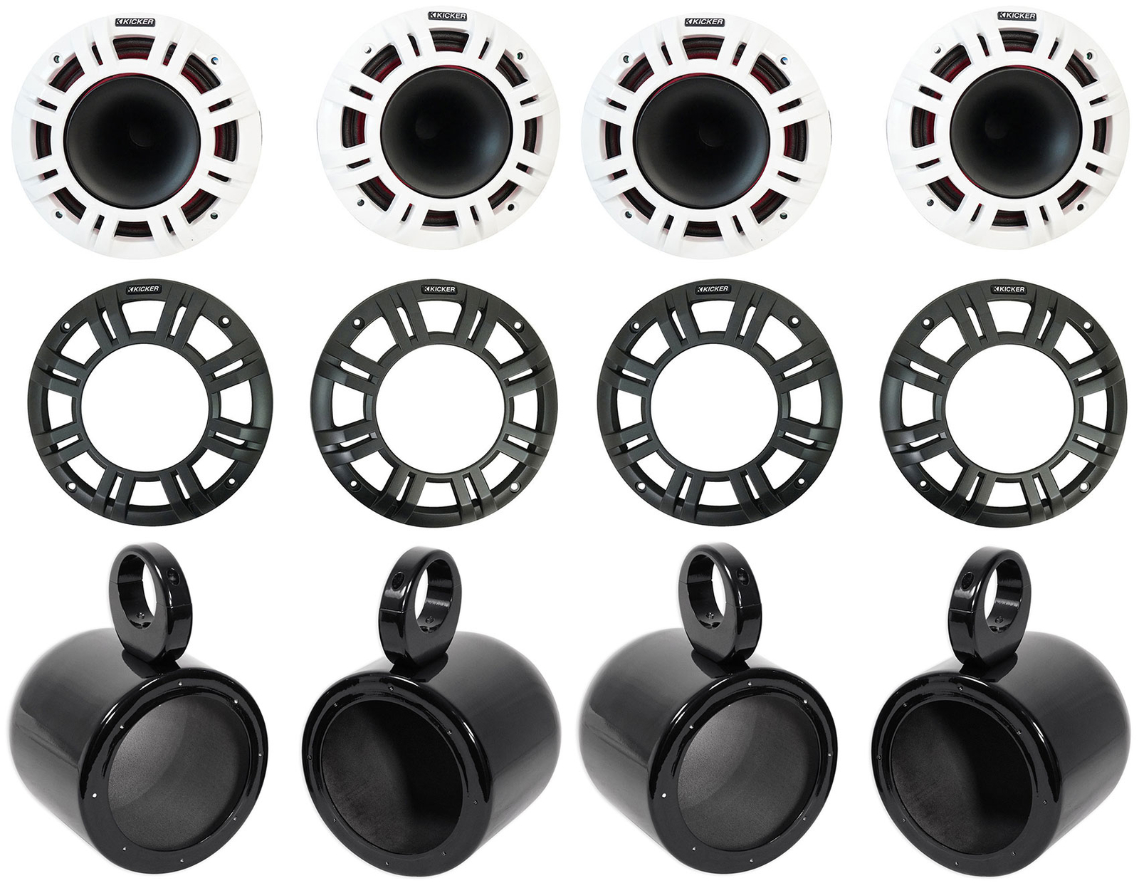 4 Колонки для вейкбординга KICKER 48KMXL654 300 Вт 65 мм черные с подсветкой KMXL65 18639000₽