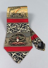 Tabasco Hot Sauce Cove Oysters Gulf Shrimp 100% Silk Men's Neck Tie Made in USA