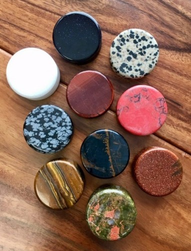 -ALL 10 PAIR- Stone Plugs Organic Double Flare Ear Gauges Body Jewelry (lot 2) - Picture 7 of 18