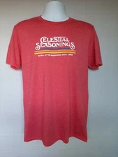 CELESTIAL SEASONINGS TEA "Retro Style" Red Stripe T-Shirt, SMALL New with Tags