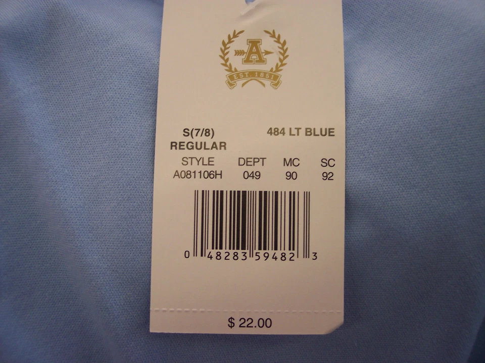 Camisa polo uniforme azul claro manga larga Arrow $22 para niñas talla 7/8-16 Foto 3 de 3