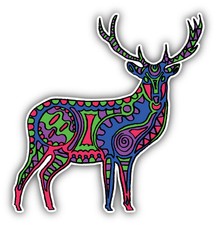 Cheerful Moose Car Bumper Sticker Decal 5'' x 5''