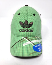 Vintage Adidas Originals Green Stripe Cotton Mesh Adjustable Baseball Cap