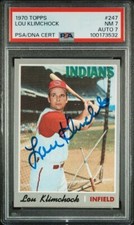 1970 Topps #247 Lou Klimchock signed PSA/DNA AUTO 7 Cleveland Indians