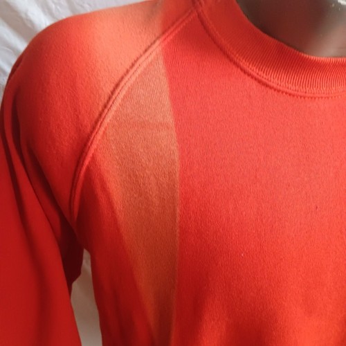 1OF1 SUN FADE Vtg 80's Jerzees Orange Crewneck Sweatshirt Large Raglan Sleeves - Picture 2 of 5