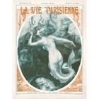 La Vie Parisienne Port Sirens Mermaids Magazine Cover Canvas Art Print Poster