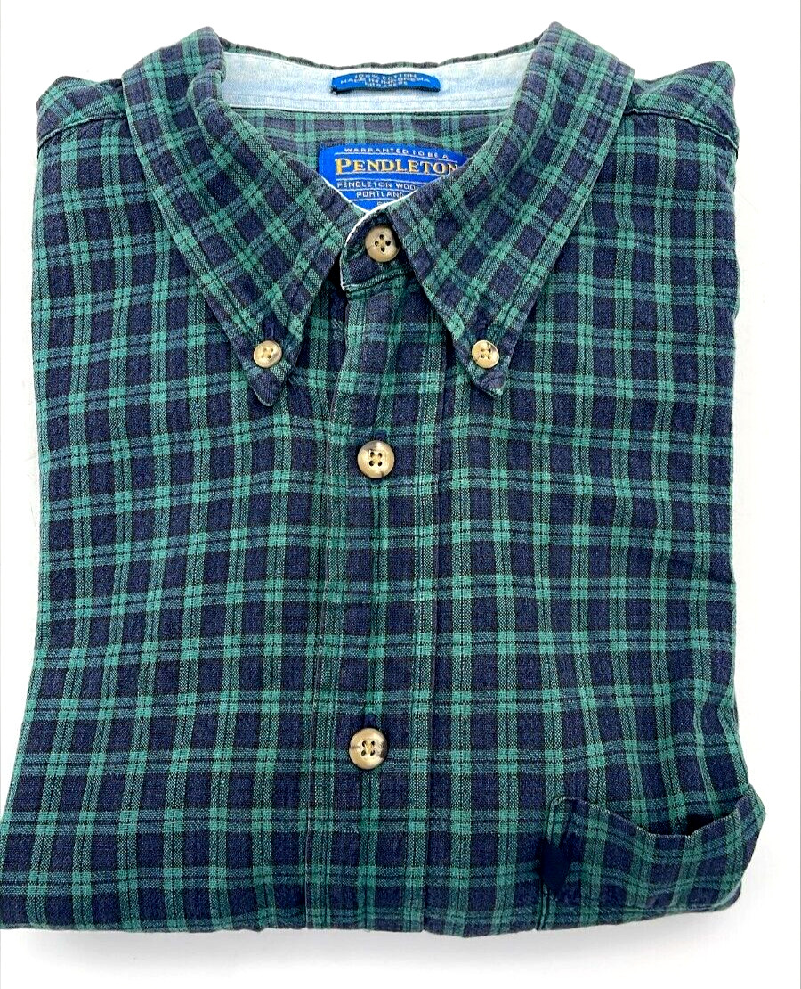 Pendleton Tartan Plaid Wool Shirt Button Down Col… - image 1