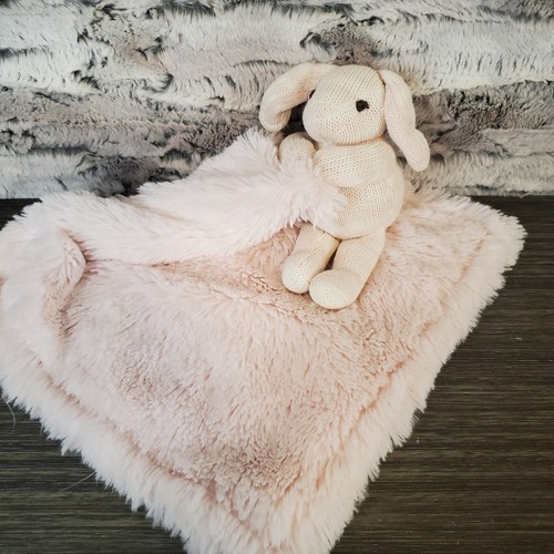 Manta de seguridad para bebé y niño peludo rosa Lovey con oso de peluche tejido niña usada en excelente estado - Imagen 2 de 8