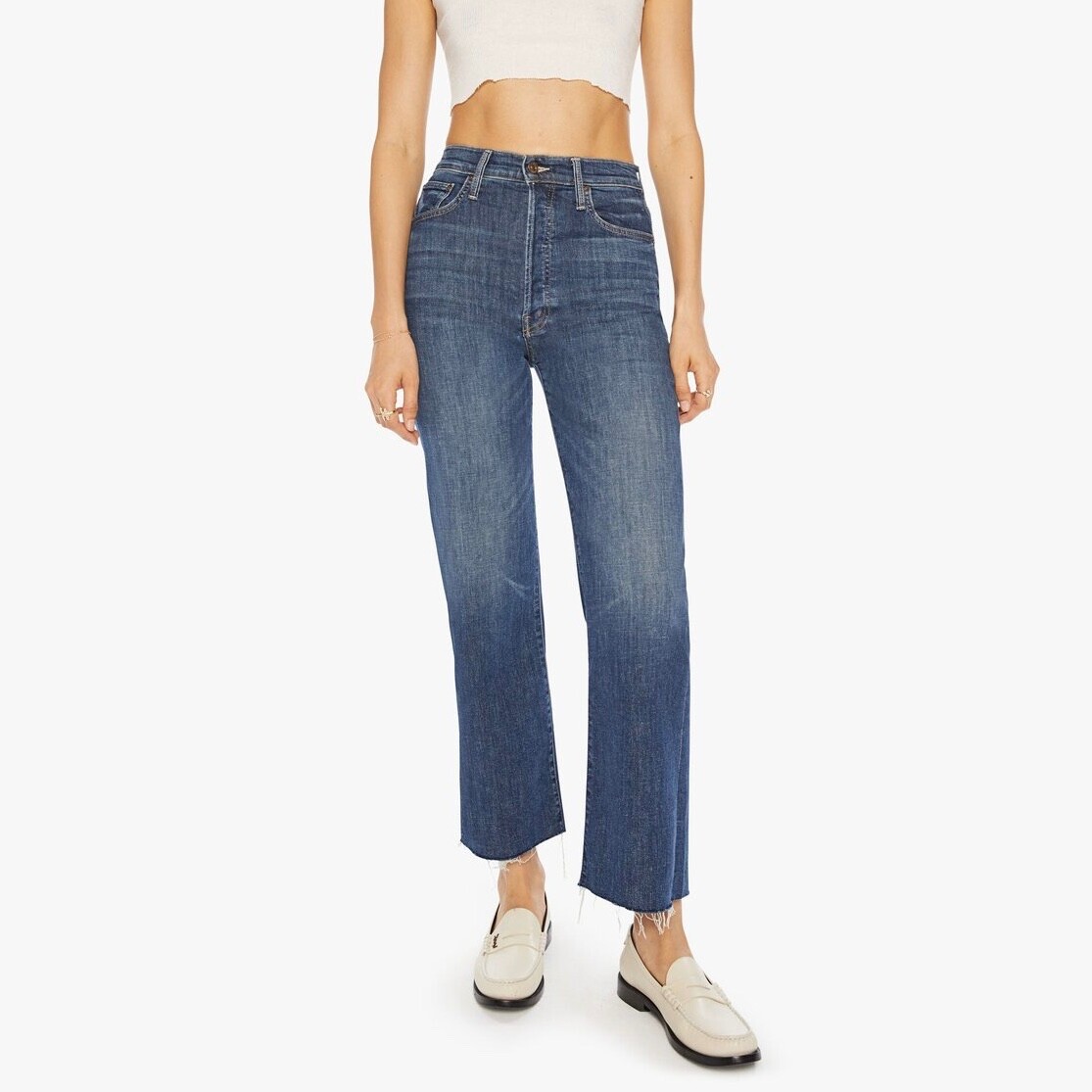 MOTHER The Rambler Ankle Fray Jeans in On Duty Size 31 | eBay