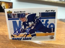 1991-92 UPPER DECK #331 DANIEL MAROIS SIGNED AUTOGRAPHED CARD C