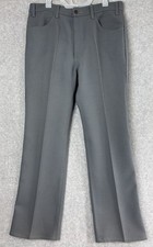 Vintage Levis Western Polyester Dacron Pants Slacks Mens 38 X 32 Gray Bootcut