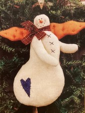 PATTERN Primitive Angel Snowman Doll Christmas Snowman Doll NEW Bunny Hugs