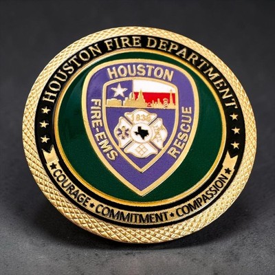 HOUSTON Fire Dept. Challenge Coin ·IN STOCK· ·FAST SHIPPING· ·NEW·