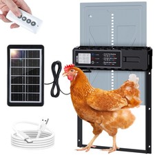 Automatic Chicken Coop Door Solar Powered with Timer  Light Sensor, LCD Display