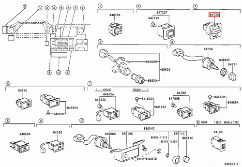 Genuine Toyota LandCruiser HDJ80 HDJ79 HDJ78 GRJ79 Front Rear Diff Lock Switch - Picture 17 of 20