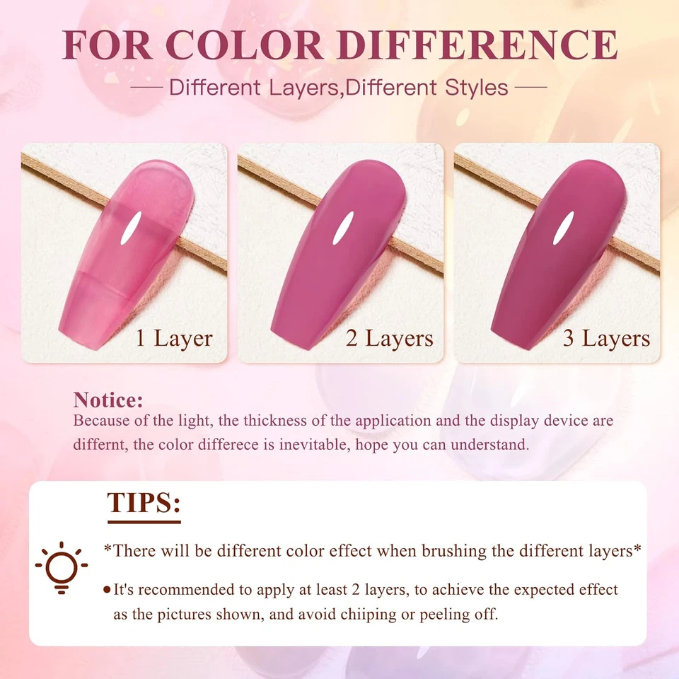 Желе розовый цвет меняется гель лак для ногтей полупрозрачный голая розовый настроение температуры - Изображение 2 из 4