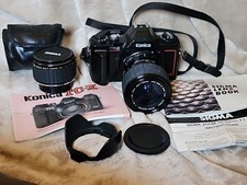 KONICA TC-X 35mm SLR Camera Sigma Zoom-Master 1:2.8-4 2X Tele-Macro Manual Hood