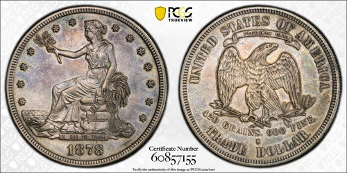 1878 S PCGS Genuine Cleaned AU Detail Trade Dollar