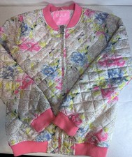 Kids Size 16 GOLF Quilted Bomber Jacket Floral Print PLEASE READ
