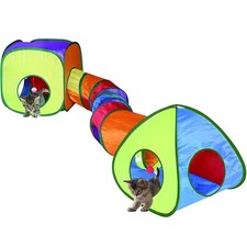 Cat Tunnel Cubes Combo Indoor Play Ball Crinkle Collapsible Tent 3 PCS Set Toy