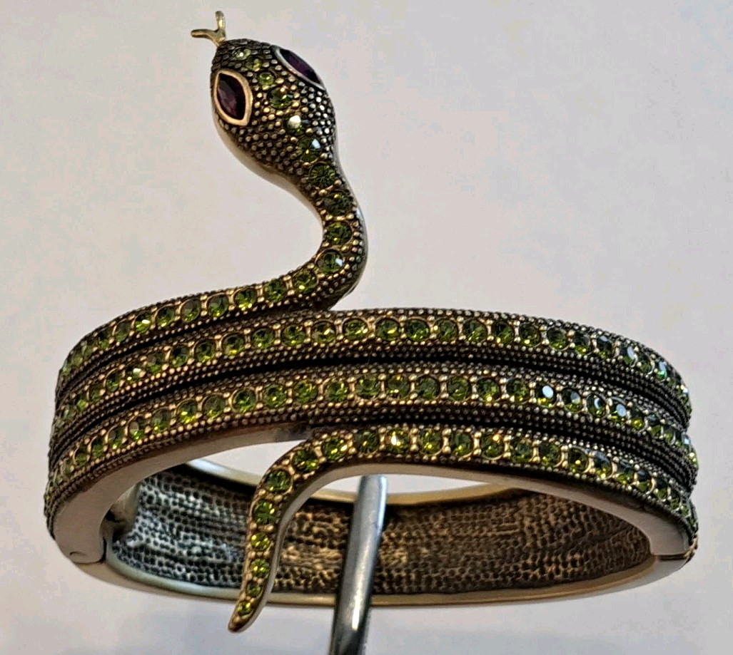 Heidi Daus SNAKE STATEMENT Hinged Cuff Bracelet 7… - image 1