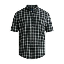 George Men's Button-Up Short Sleeve Poplin Shirt 2 Patterns, Size M, 2XL, or 3XL