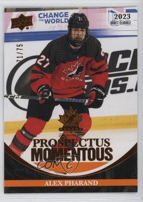 2023 Upper Deck Team Canada Juniors Electric Orange 71/75 Alex Pharand 00jz