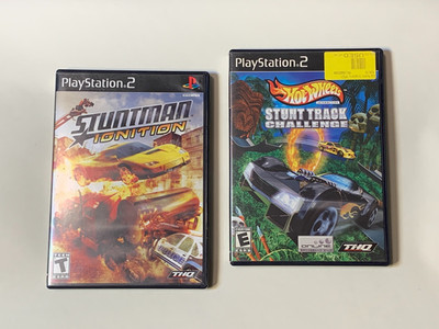 2 Game Lot Stuntman Ignition + Hot Wheels Track Challenge PlayStation 2 ps2 THQ