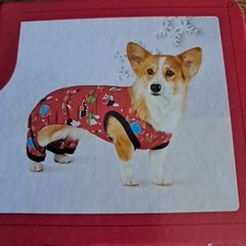 Dog Pajamas w/feet Red Size M, 17" Long up to 40lbs Christmas Toy Shop NWT