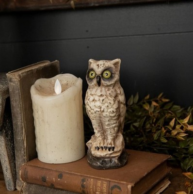 Retro White Owl Halloween Fall Autumn Thanksgiving Centerpice Figure