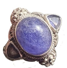 SARDA DESIGNER ELABORATE STERLING SILVER BLUE...