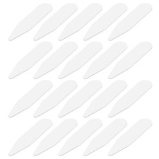 100Pcs Plastic Collar Stays, 1.6"x0.4" LxW Dress Shirt Collar Inserts, White