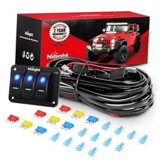 16AWG LED Light Bar Wiring Harness 3Gang Rocker Switch 16AWG Wiring Harness