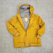Cat Jack Hooded Jacket Size XS 4/5 Yellow Lightweight Lined Zip Up Unisex