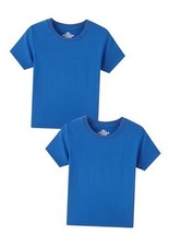 Boys Short Sleeve Crewneck Kids T-Shirts Top Girls Tee 6-7 Years Blue