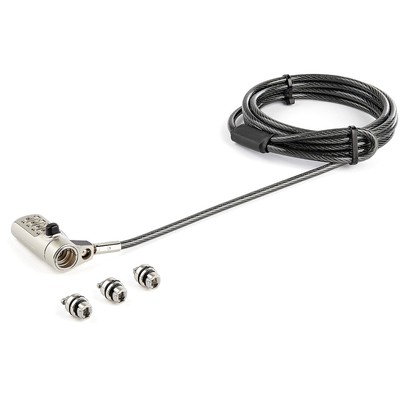 StarTech 6.5' (2m) 3-in-1 Universal Laptop Cable Lock - 4-Digit Combination