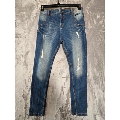 Terranova Denim Womens Distressed Skinny Jeans Medium Wash Blue Size S